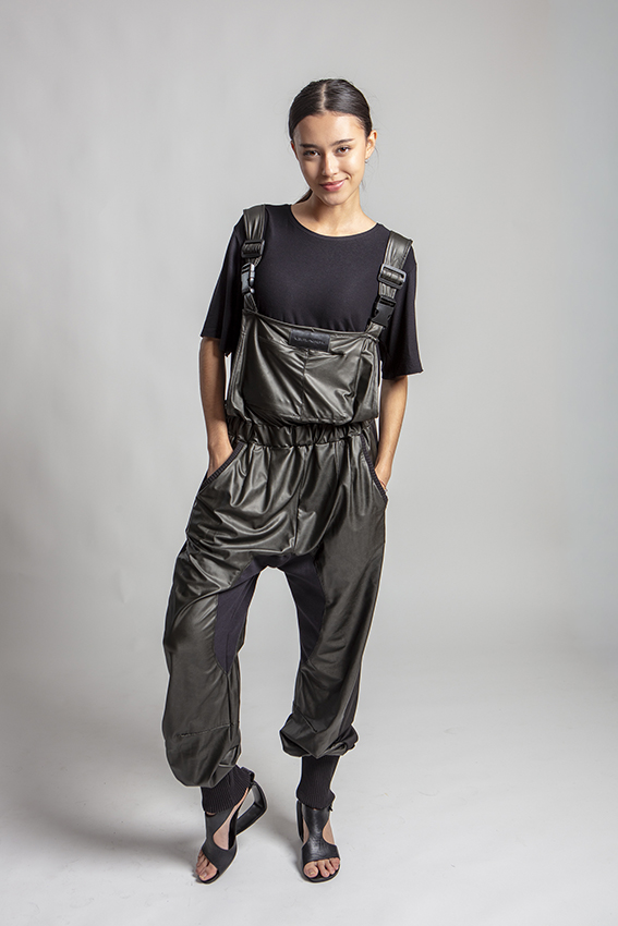 Petroleum technical salopette by Graffi — lightweight performance overalls.