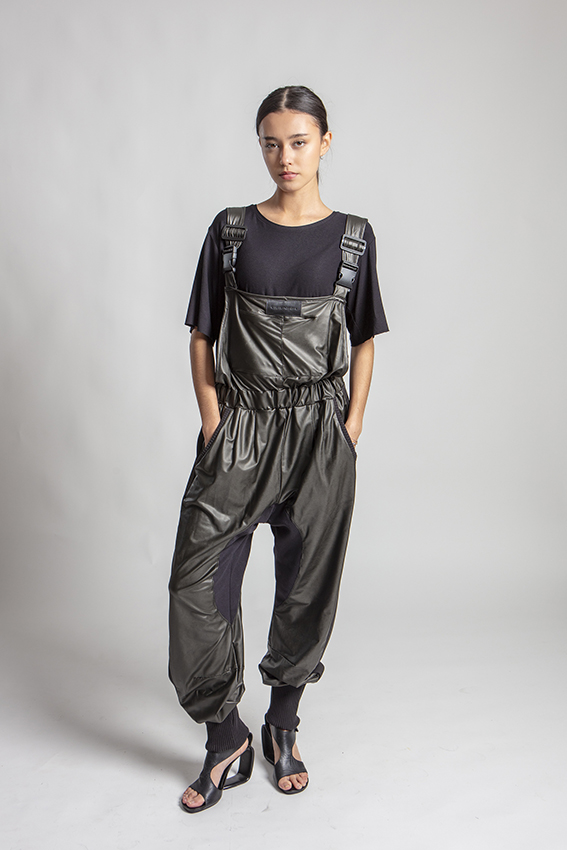 Petroleum technical salopette by Graffi — lightweight performance overalls.