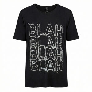 BLAH – Black | Hand-Painted Cotton Jersey T-Shirt